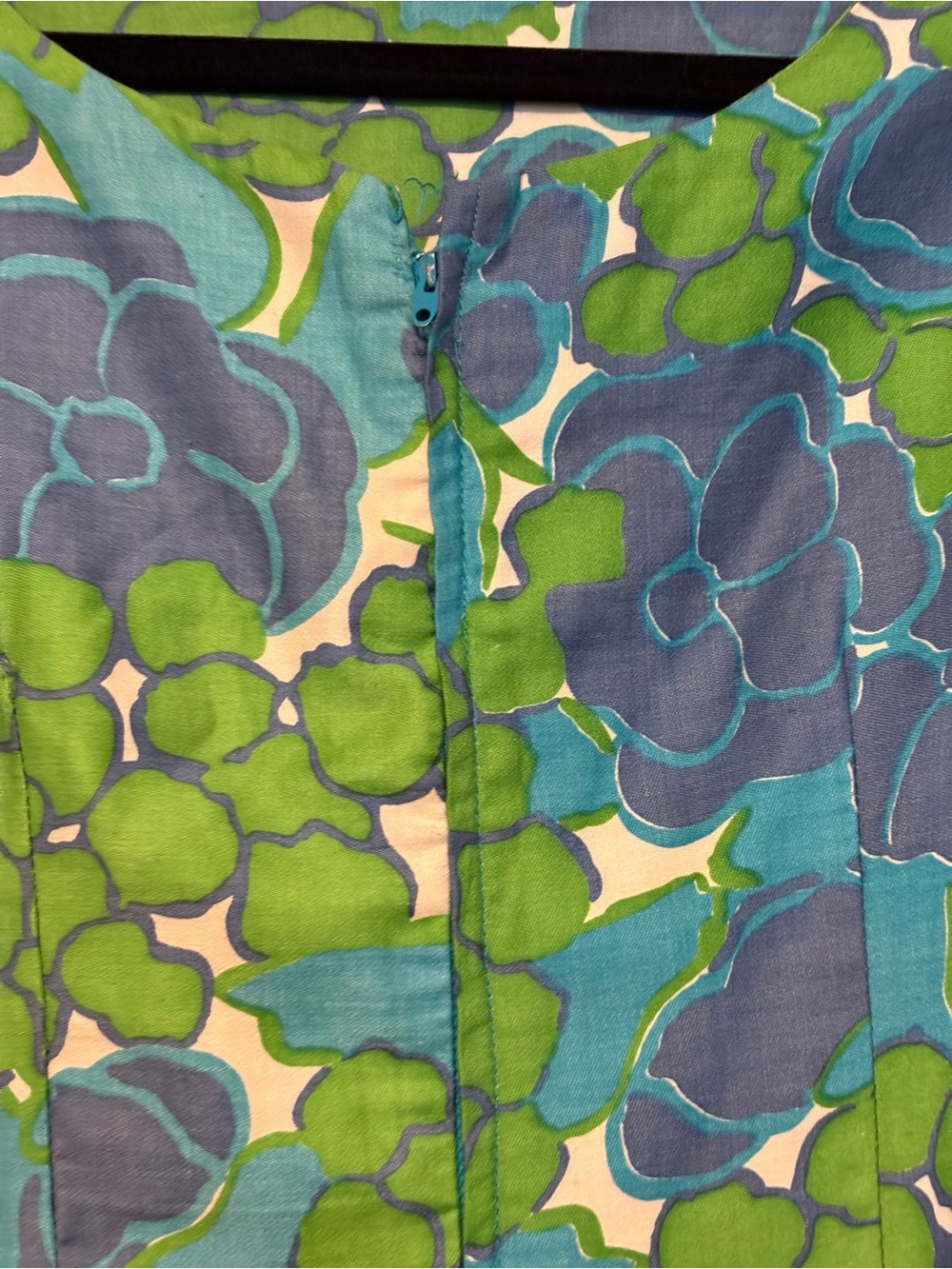 Sleeveless Blue & Green Floral Mini Dress - Picture 5 of 8